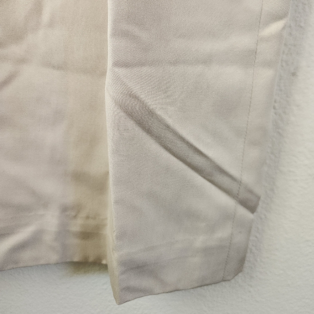 Vintage Louis Feraud Silk Skirt Women's Straight Pencil Off White Khaki Size 12 - Picture 4 of 12